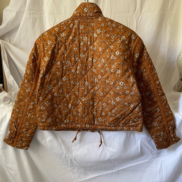 Blank NYC Brown Patch It Up Floral Bomber Jacket NWT Size XS NWT - Picture 3 of 5